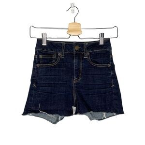 American Eagle Super Stretch Dark Wash Cut Off Denim Jean Shorts